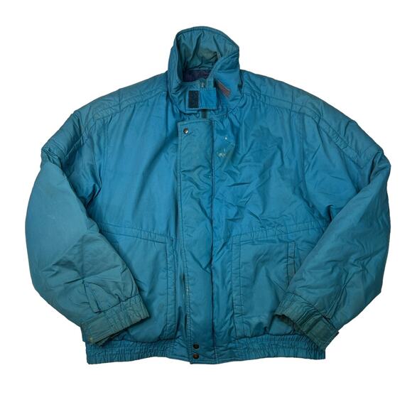 Hunt Club VTG 90s Winter Ski Puffer Jacket Gorpcore Blue FLAW Adult Large - Picture 1 of 9